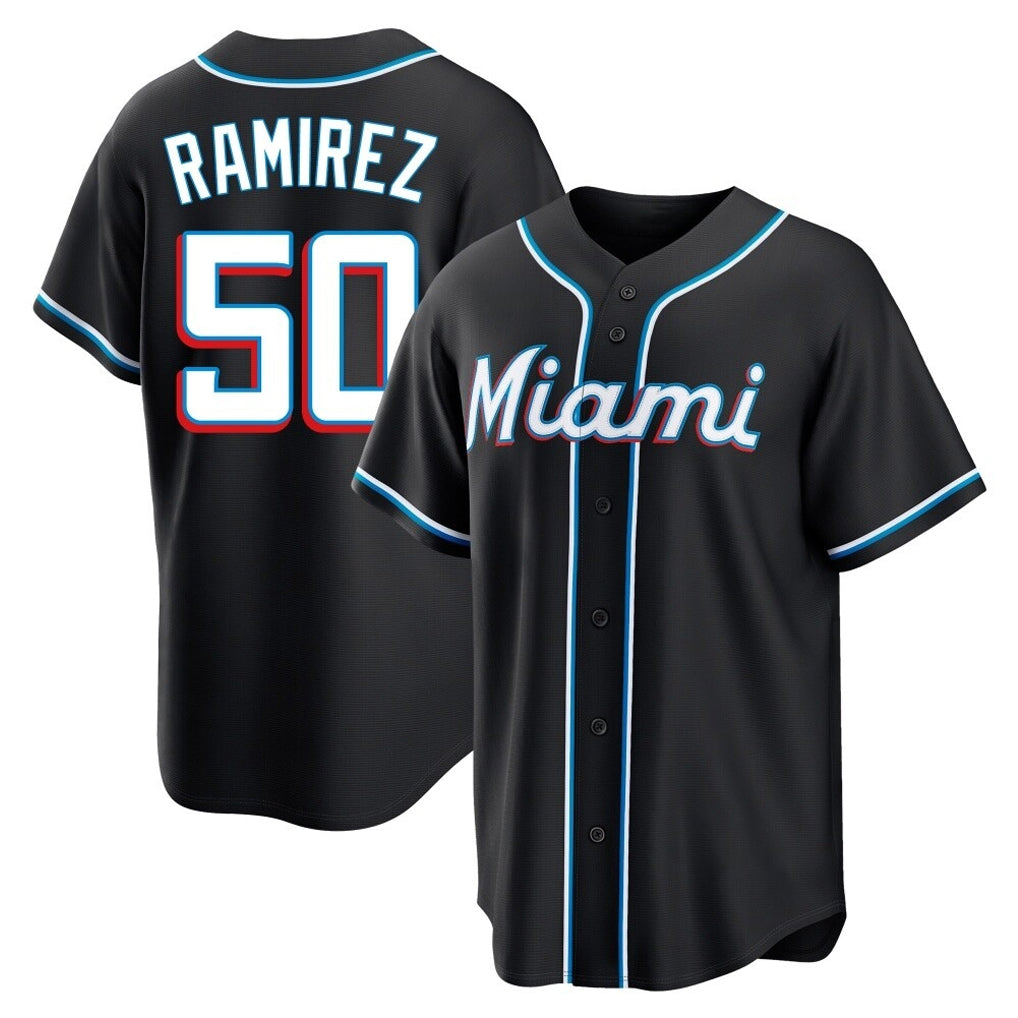 TRASK M.Marlins #50 Agustin Ramirez Player Black Fashion Out Home Game Stitched Jerseys