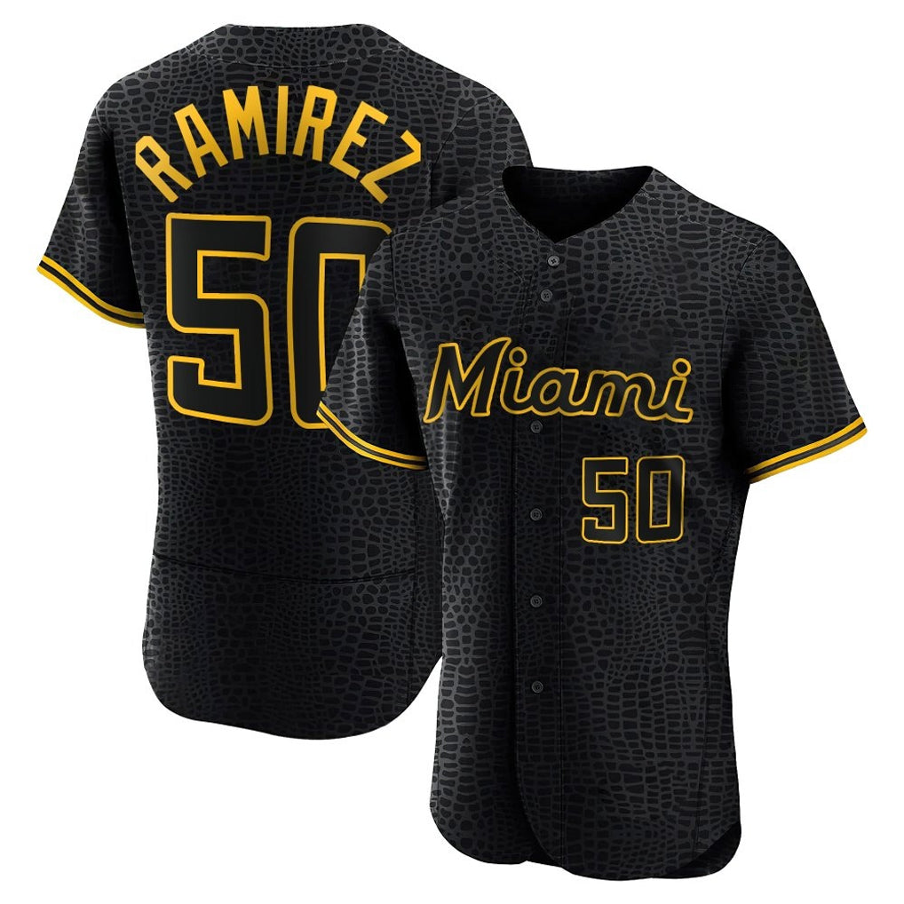 TRASK M.Marlins #50 Agustin Ramirez Player Black Snake Skin City Home Limited Elite Stitched Jerseys