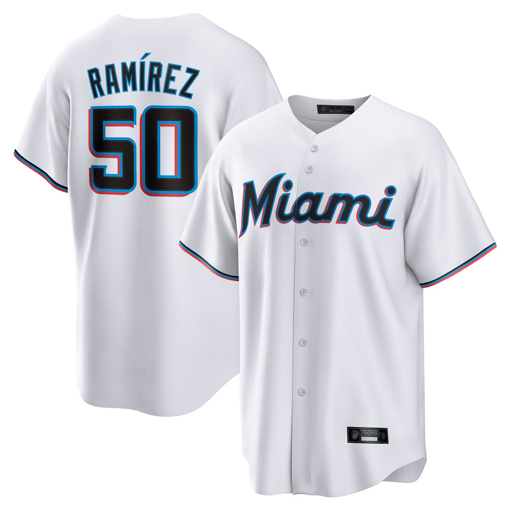 TRASK M.Marlins #50 Agustin Ramirez Player White  Home Game Stitched Jerseys