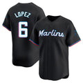 TRASK M.Marlins #6 Otto Lopez Player Black  Home Limited Stitched Jerseys