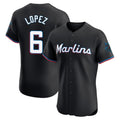 TRASK M.Marlins #6 Otto Lopez Player Black Vapor Home Limited Elite Stitched Jerseys