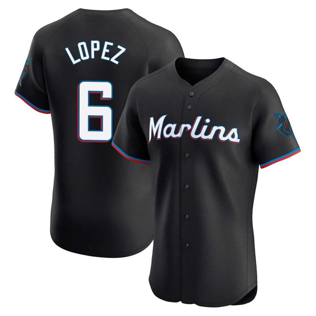 TRASK M.Marlins #6 Otto Lopez Player Black Vapor Home Limited Elite Stitched Jerseys