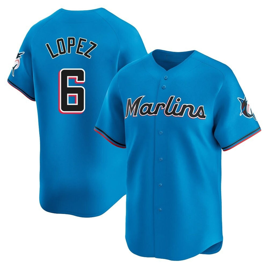 TRASK M.Marlins #6 Otto Lopez Player Blue Home Limited Stitched Jerseys