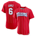 TRASK M.Marlins #6 Otto Lopez Player Red City Connect Home Limited Elite Stitched Jerseys