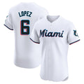 TRASK M.Marlins #6 Otto Lopez Player White  Home Limited Elite Stitched Jerseys