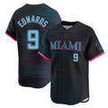 TRASK M.Marlins #9 Xavier Edwards Player Black City Connect Home Limited Stitched Jerseys