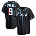 TRASK M.Marlins #9 Xavier Edwards Player Black Fashion Out Home Game Stitched Jerseys