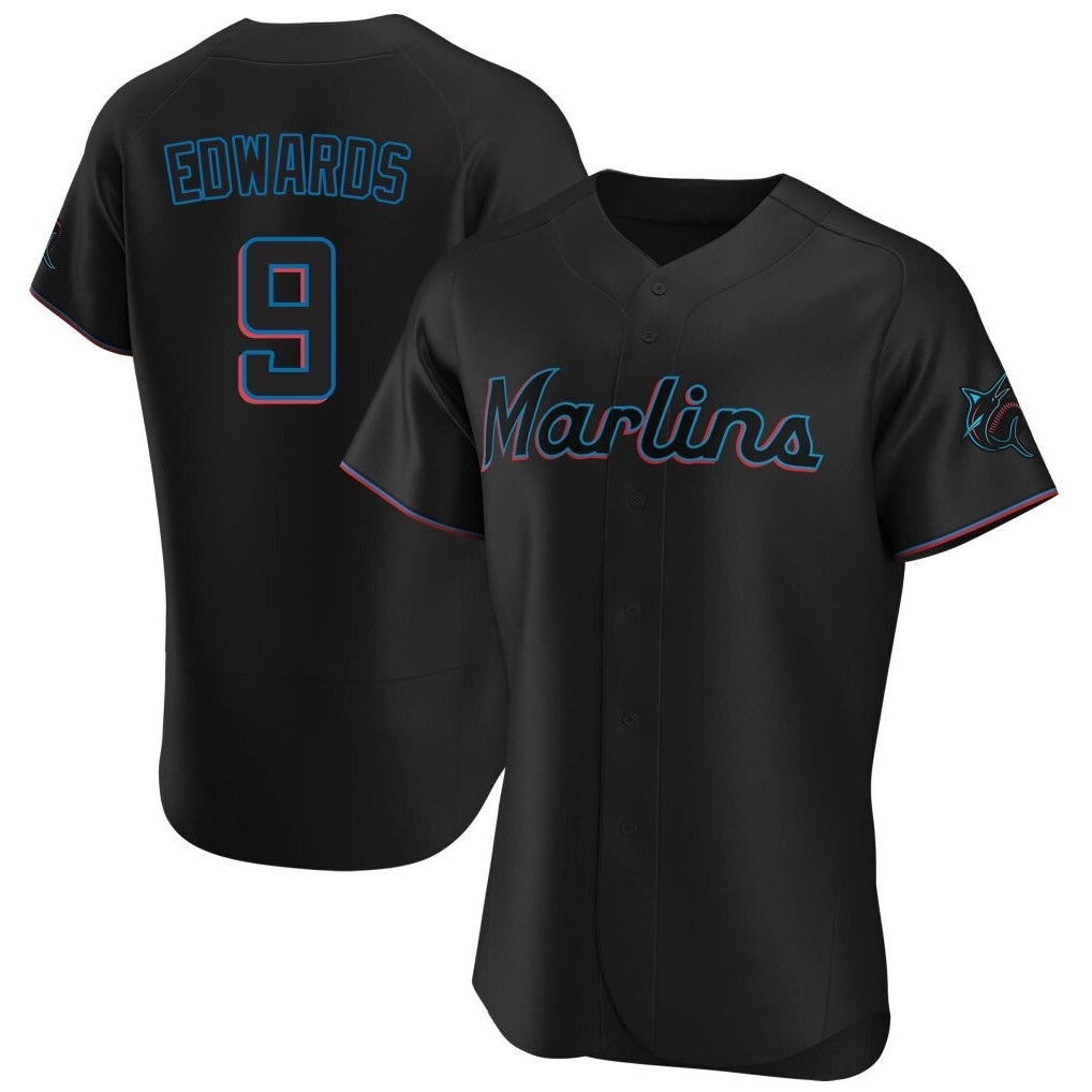 TRASK M.Marlins #9 Xavier Edwards Player Black Home Limited Elite Stitched Jerseys