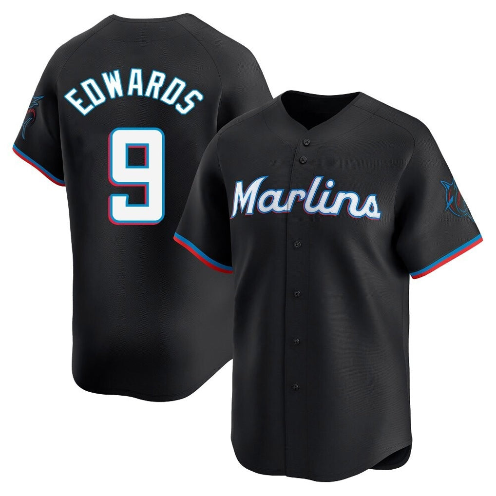 TRASK M.Marlins #9 Xavier Edwards Player Black  Home Limited Stitched Jerseys
