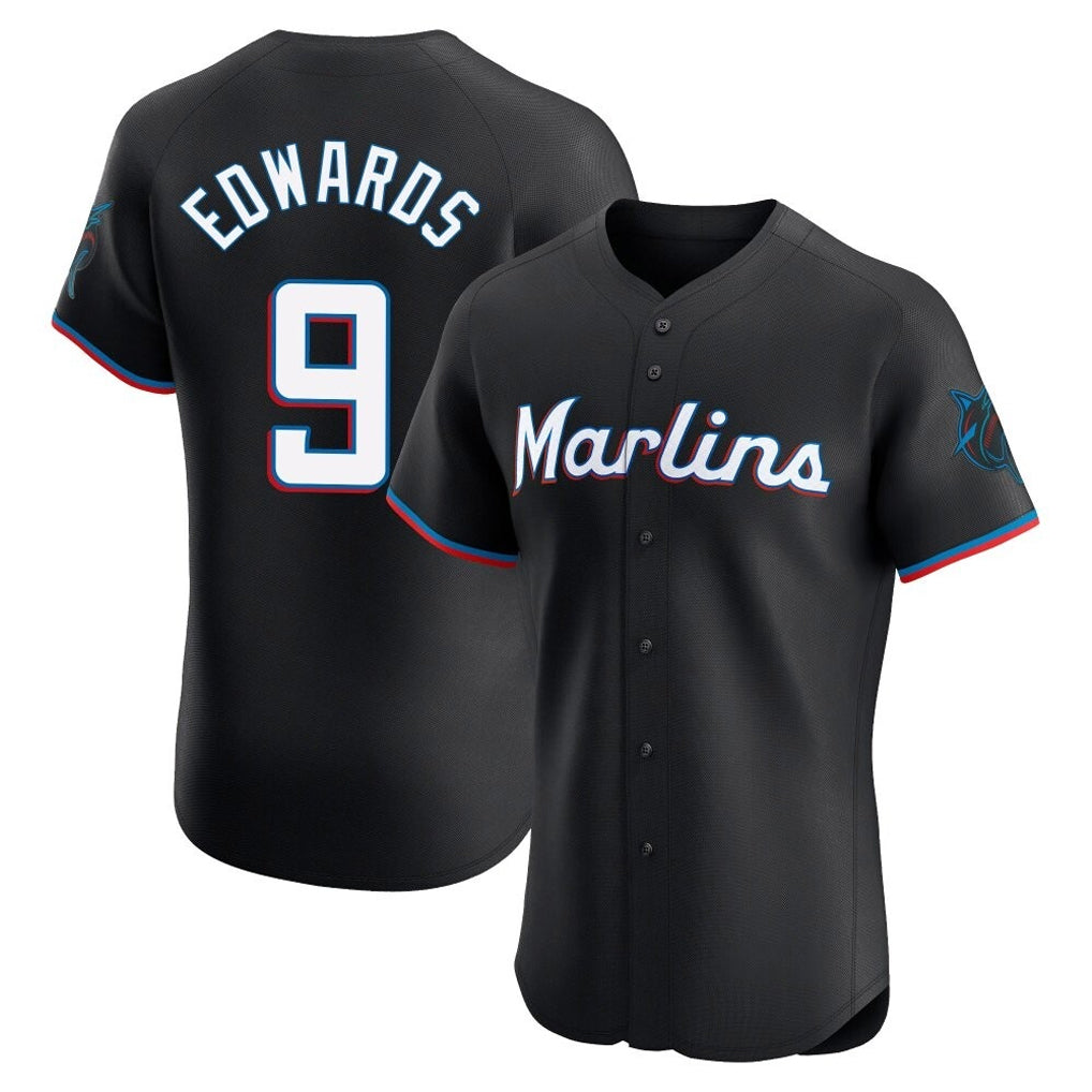TRASK M.Marlins #9 Xavier Edwards Player Black Vapor Home Limited Elite Stitched Jerseys