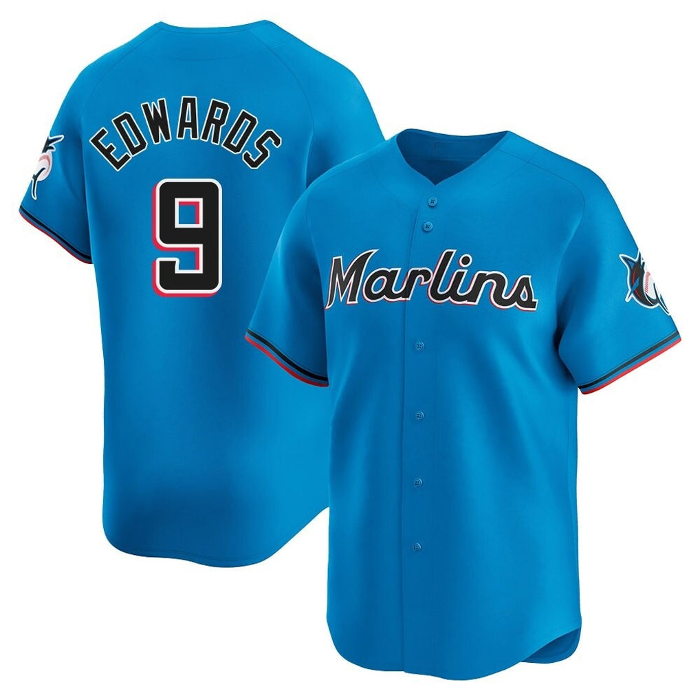 TRASK M.Marlins #9 Xavier Edwards Player Blue Home Limited Stitched Jerseys