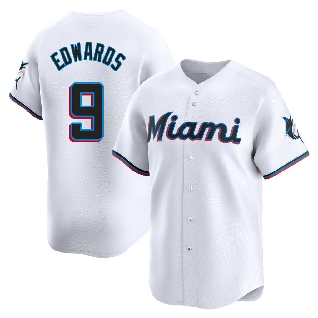 TRASK M.Marlins #9 Xavier Edwards Player White  Home Limited Stitched Jerseys