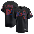 TRASK NY.Mets #12 Francisco Lindor Player Black Alternate Home Limited Stitched Jerseys