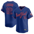 TRASK NY.Mets #12 Francisco Lindor Player Royal T-shirt Home Limited Elite Stitched Jerseys