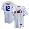 TRASK NY.Mets #12 Francisco Lindor Player White Home Game Stitched Jerseys