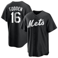TRASK NY.Mets #16 Dwight Gooden Player Black Home Game Stitched Jerseys