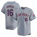 TRASK NY.Mets #16 Dwight Gooden Player Gray Road Limited Home Stitched Jerseys