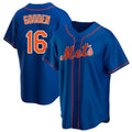 TRASK NY.Mets #16 Dwight Gooden Player Royal Home Game Stitched Jerseys