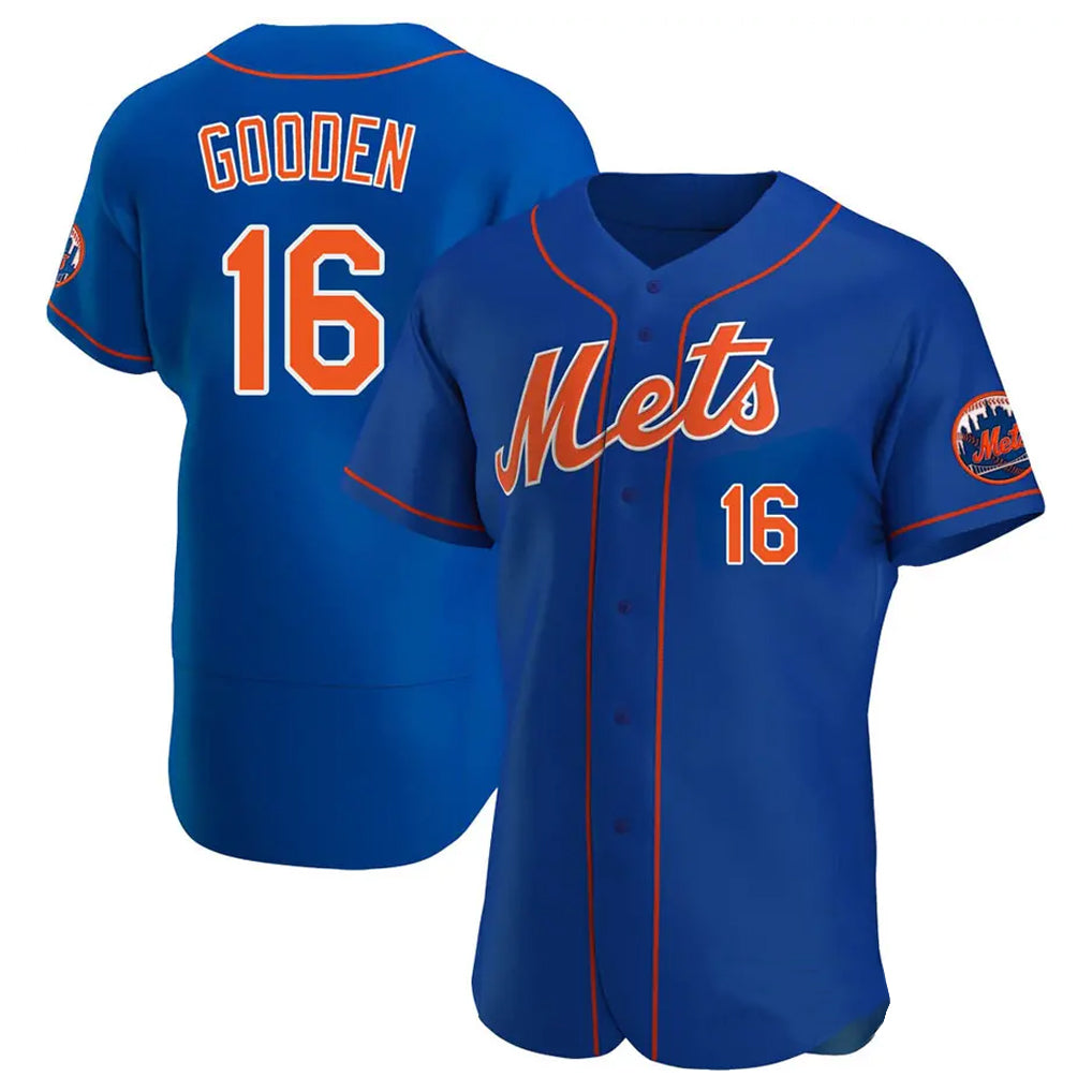 TRASK NY.Mets #16 Dwight Gooden Player Royal Limited Elite Home Stitched Jerseys