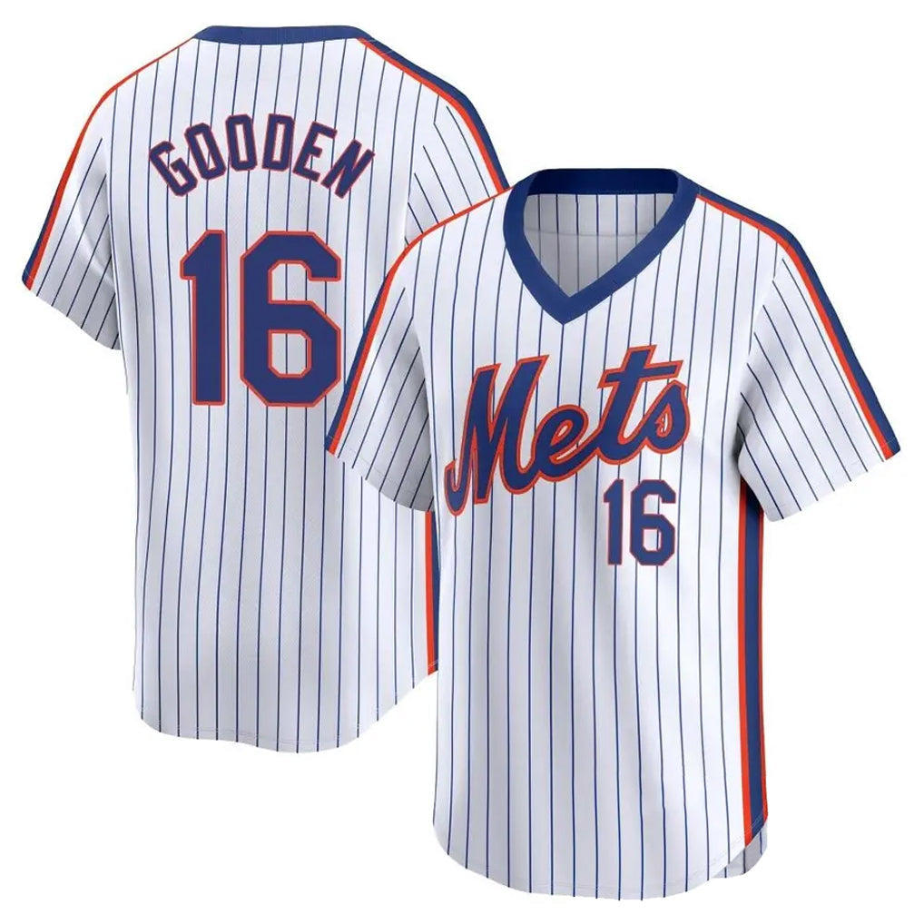 TRASK NY.Mets #16 Dwight Gooden Player White Cooperstown Collection T-shirt Game Stitched Jerseys