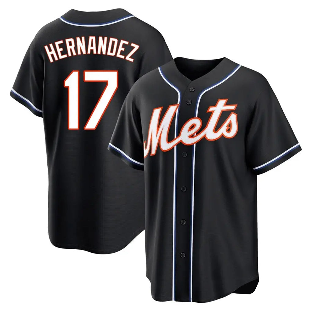 TRASK NY.Mets #17 Keith Hernandez Player Black Fashion Out Game Stitched Jerseys