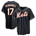 TRASK NY.Mets #17 Keith Hernandez Player Black Fashion Out Game Stitched Jerseys