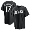 TRASK NY.Mets #17 Keith Hernandez Player Black Home Game Stitched Jerseys