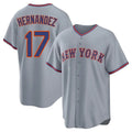 TRASK NY.Mets #17 Keith Hernandez Player Gray Road Home Game Stitched Jerseys