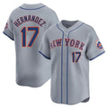 TRASK NY.Mets #17 Keith Hernandez Player Gray Road Limited Home Stitched Jerseys