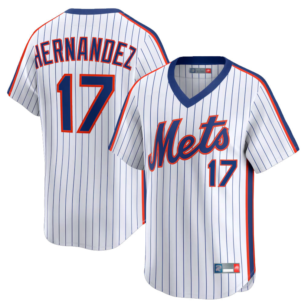 TRASK NY.Mets #17 Keith Hernandez Player White Cooperstown Collection T-shirt Game Stitched Jerseys
