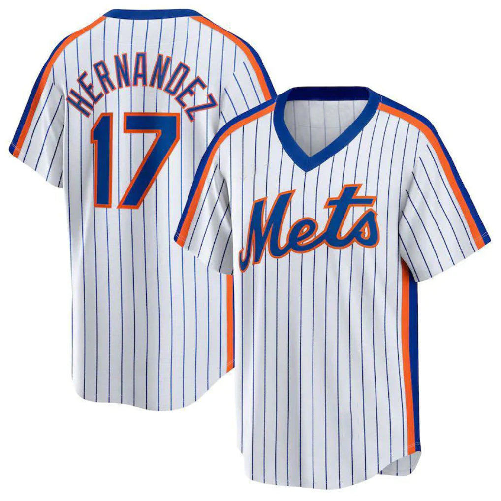 TRASK NY.Mets #17 Keith Hernandez Player White Cooperstown Collection T-shirt Home Stitched Jerseys