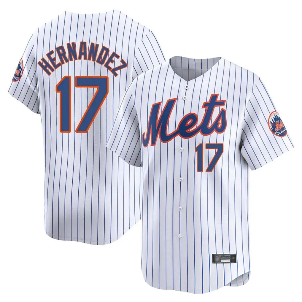 TRASK NY.Mets #17 Keith Hernandez Player White Home Replica Stitched Jerseys