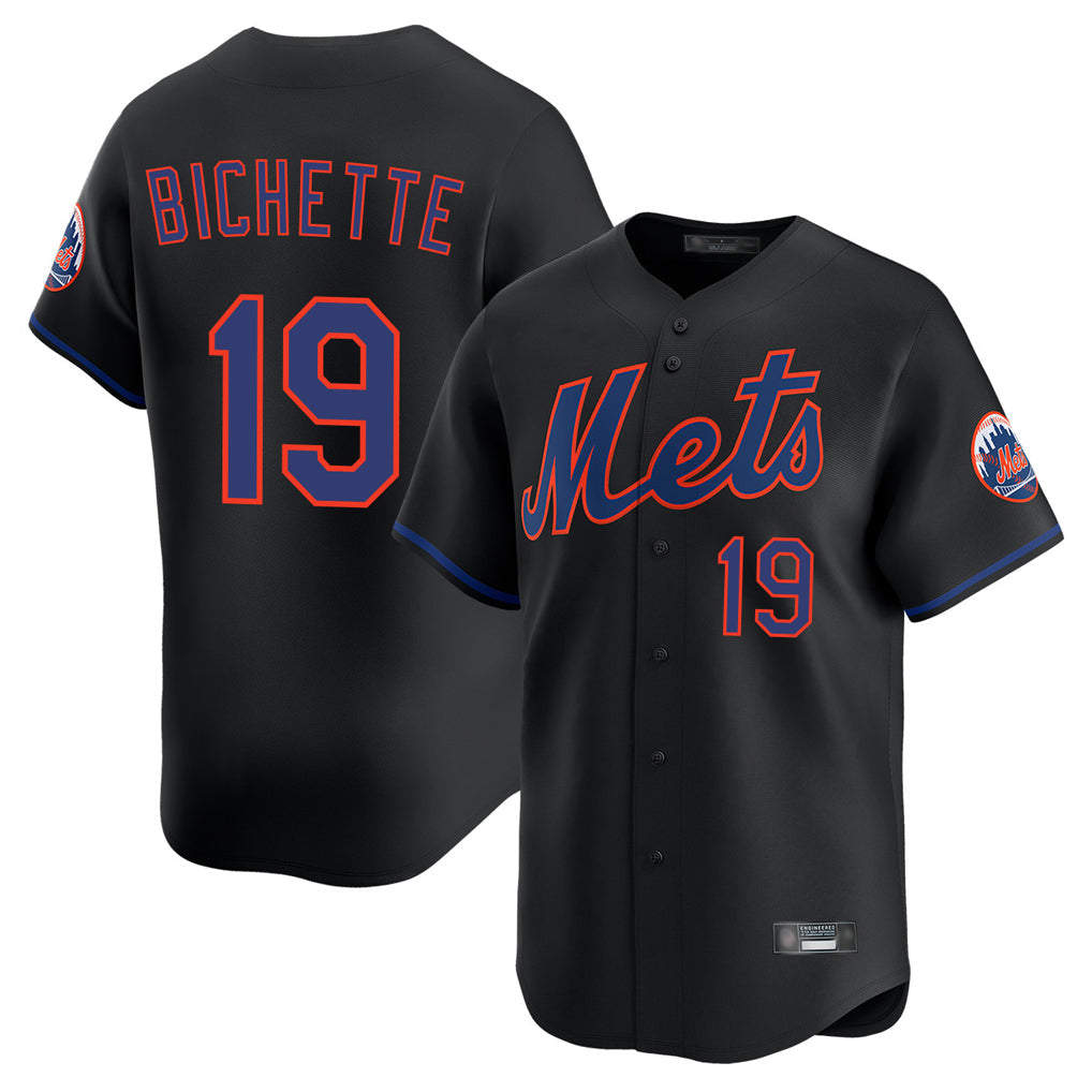 TRASK NY.Mets #19 Bo Bichette Player Black Alternate Home Limited Stitched Jerseys