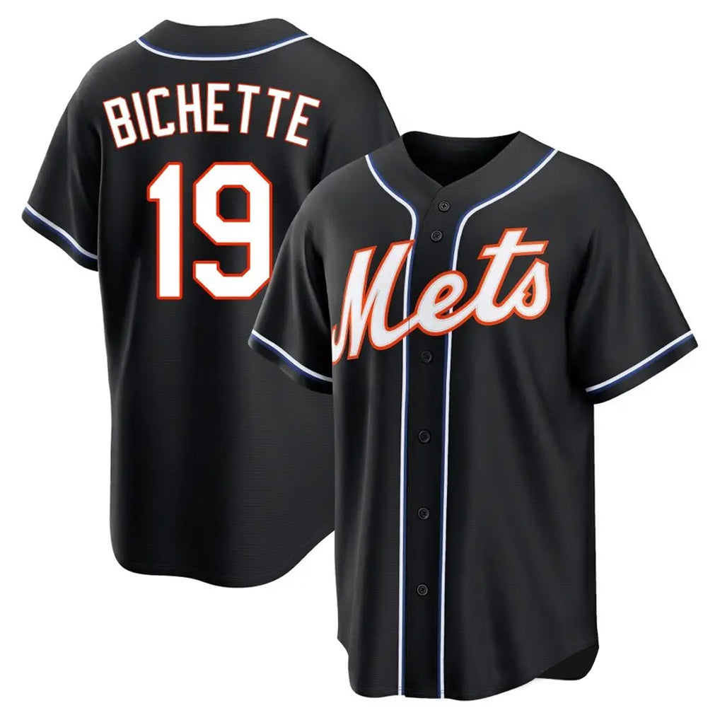TRASK NY.Mets #19 Bo Bichette Player Black Fashion Out Game Stitched Jerseys