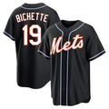 TRASK NY.Mets #19 Bo Bichette Player Black Fashion Out Game Stitched Jerseys