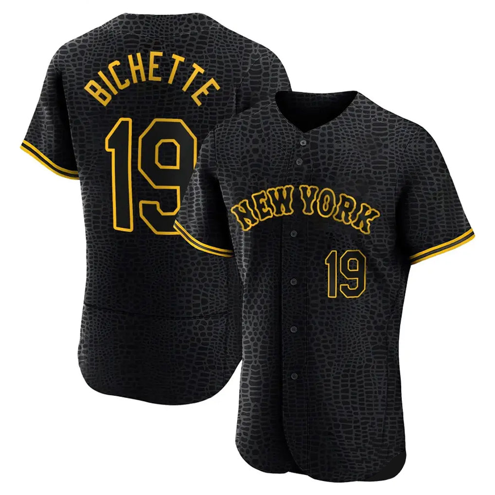 TRASK NY.Mets #19 Bo Bichette Player Black Snake Skin City Home Limited Elite Stitched Jerseys