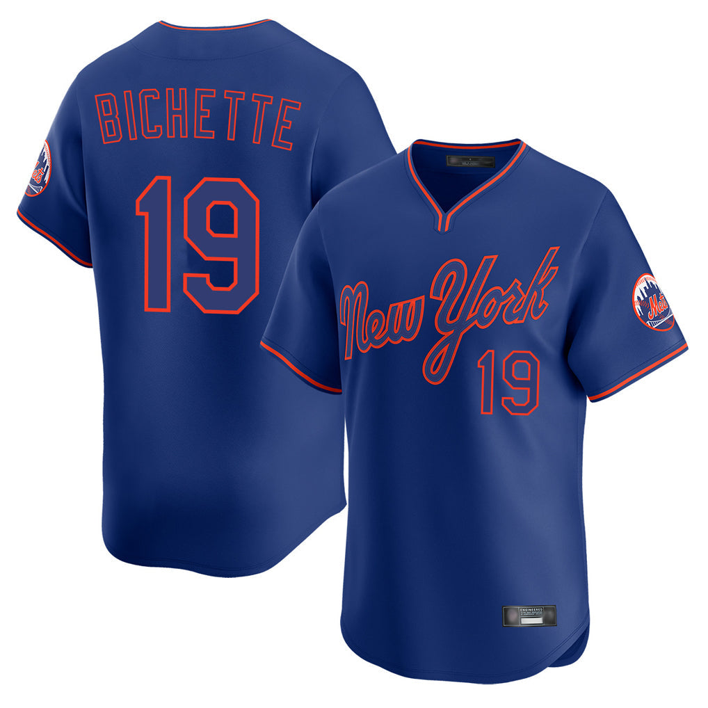 TRASK NY.Mets #19 Bo Bichette Player Royal T-shirt Home Limited Elite Stitched Jerseys