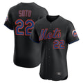 TRASK NY.Mets #22 Juan Soto Player Black Home Limited Elite Stitched Jerseys