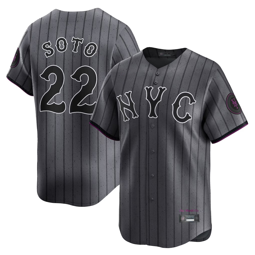 TRASK NY.Mets #22 Juan Soto Player Gray City Connect Limited Stitched Jerseys