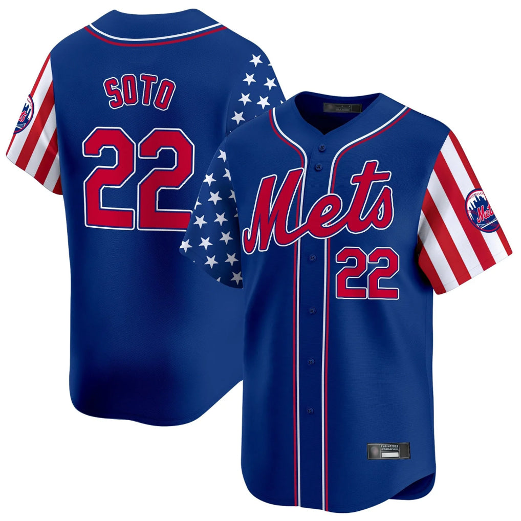 TRASK NY.Mets #22 Juan Soto Player Royal 2025 Independence Day Vapor Premier Limited  Stitched Jerseys