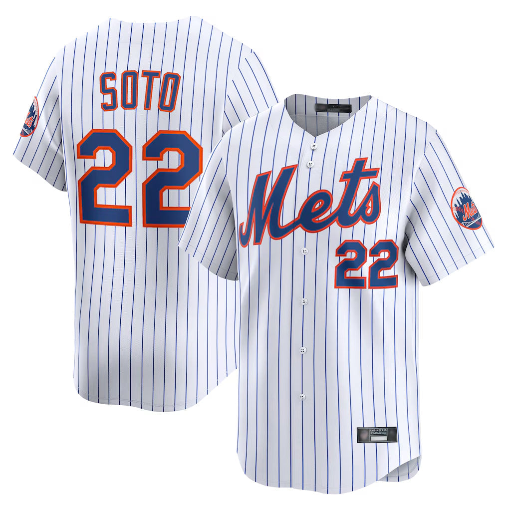 TRASK NY.Mets #22 Juan Soto Player White Home Limited Stitched Jerseys