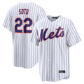 TRASK NY.Mets #22 Juan Soto Player White Home Replica Stitched Jerseys