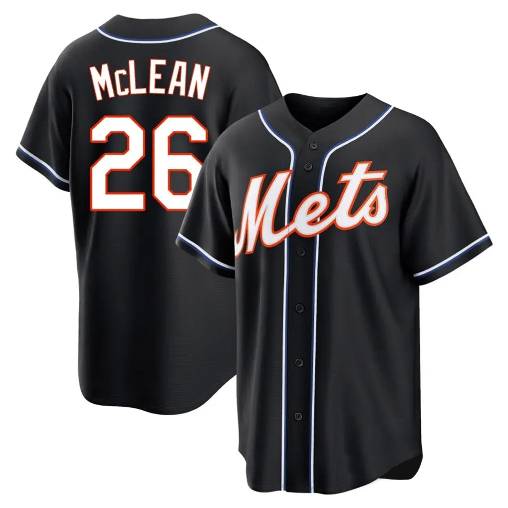 TRASK NY.Mets #26 Nolan McLean Player Black Fashion Out Game Stitched Jerseys