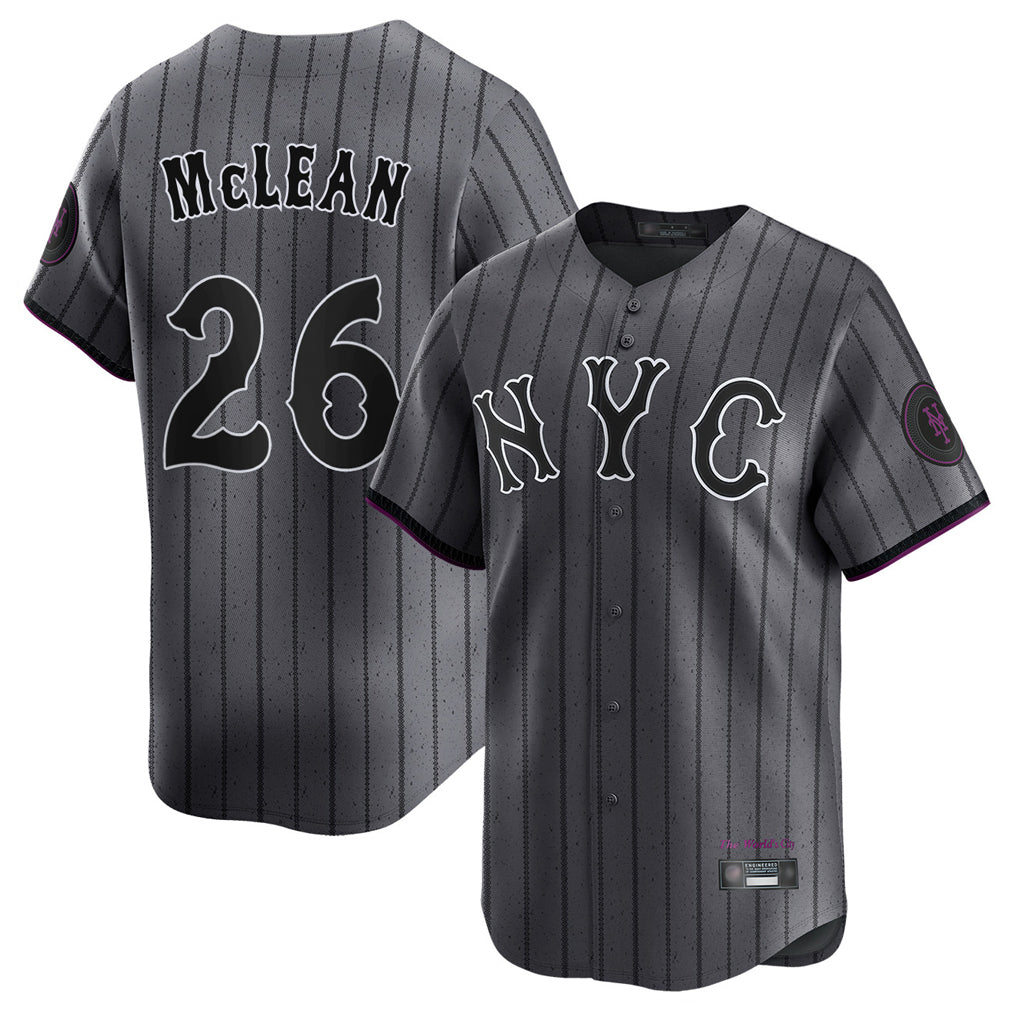 TRASK NY.Mets #26 Nolan McLean Player Gray City Connect Limited Stitched Jerseys