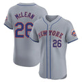 TRASK NY.Mets #26 Nolan McLean Player Gray Road Limited Elite Home Stitched Jerseys