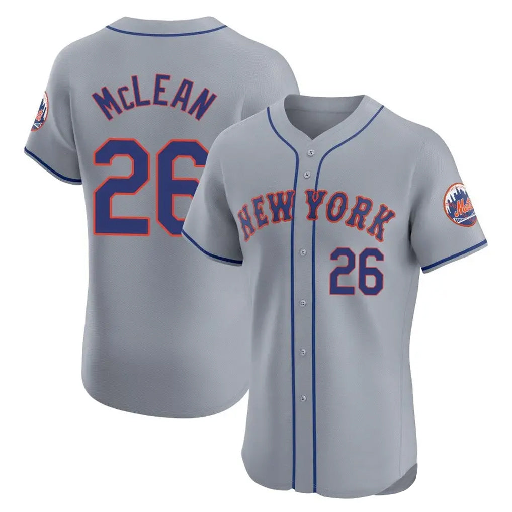 TRASK NY.Mets #26 Nolan McLean Player Gray Road Limited Elite Home Stitched Jerseys