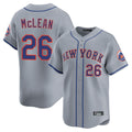 TRASK NY.Mets #26 Nolan McLean Player Gray Road Limited Home Stitched Jerseys