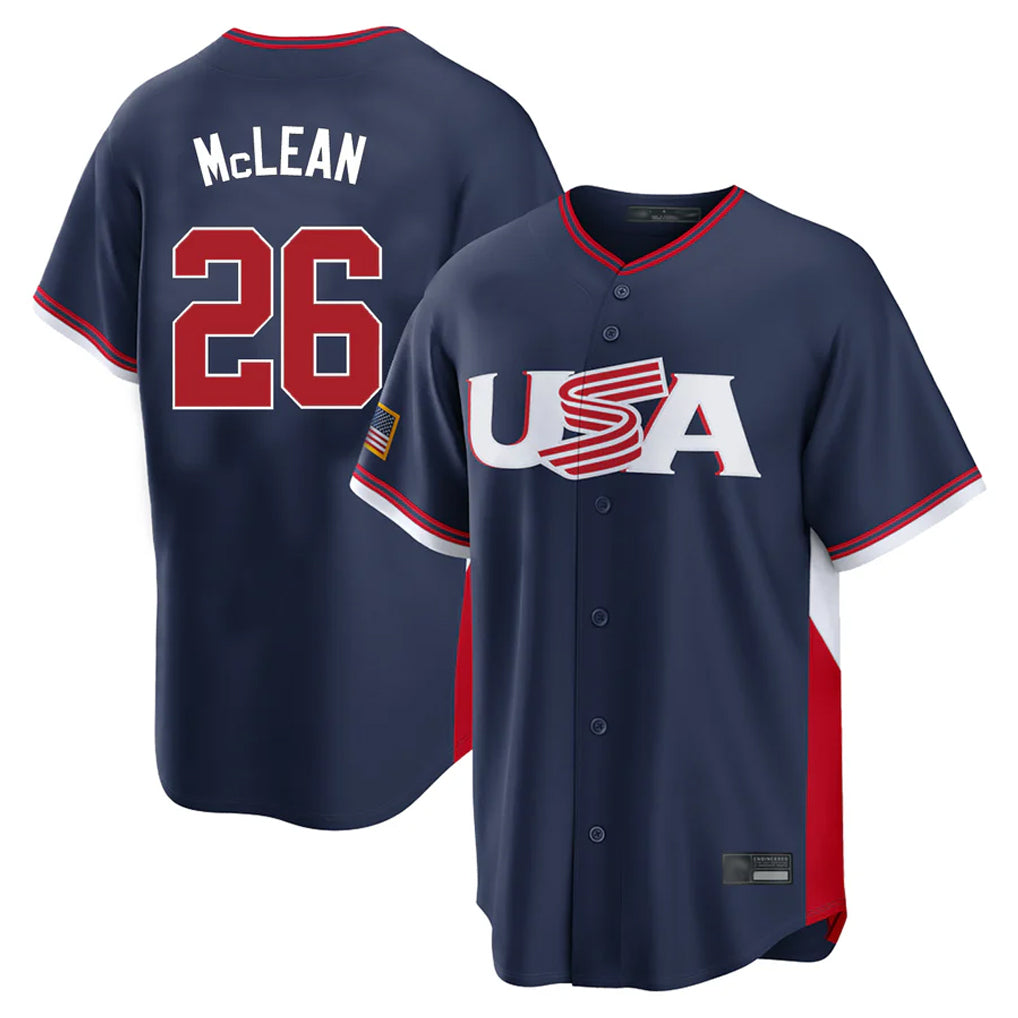 TRASK NY.Mets #26 Nolan McLean Player Navy USA 2026 World Classic Home Limited Stitched Jerseys