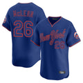 TRASK NY.Mets #26 Nolan McLean Player Royal T-shirt Home Limited Elite Stitched Jerseys