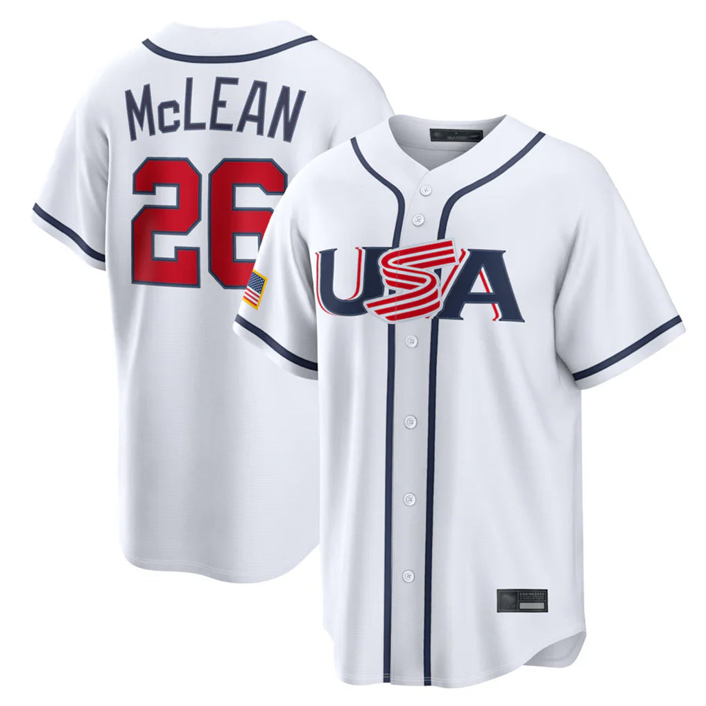 TRASK NY.Mets #26 Nolan McLean Player White USA 2026 World Classic Home Limited Stitched Jerseys